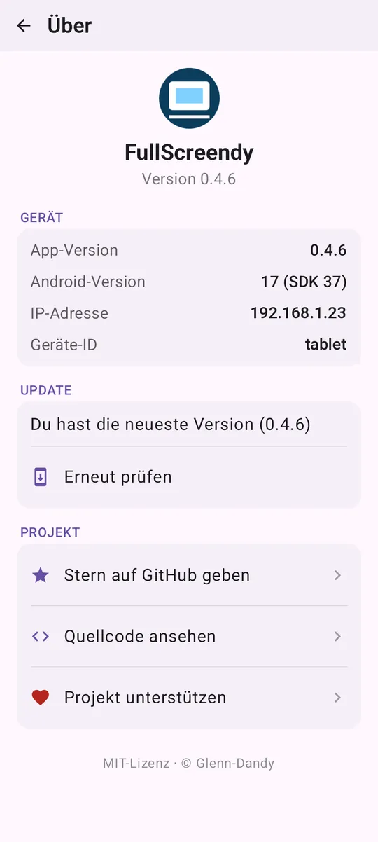 Über, mit Update-Prüfung